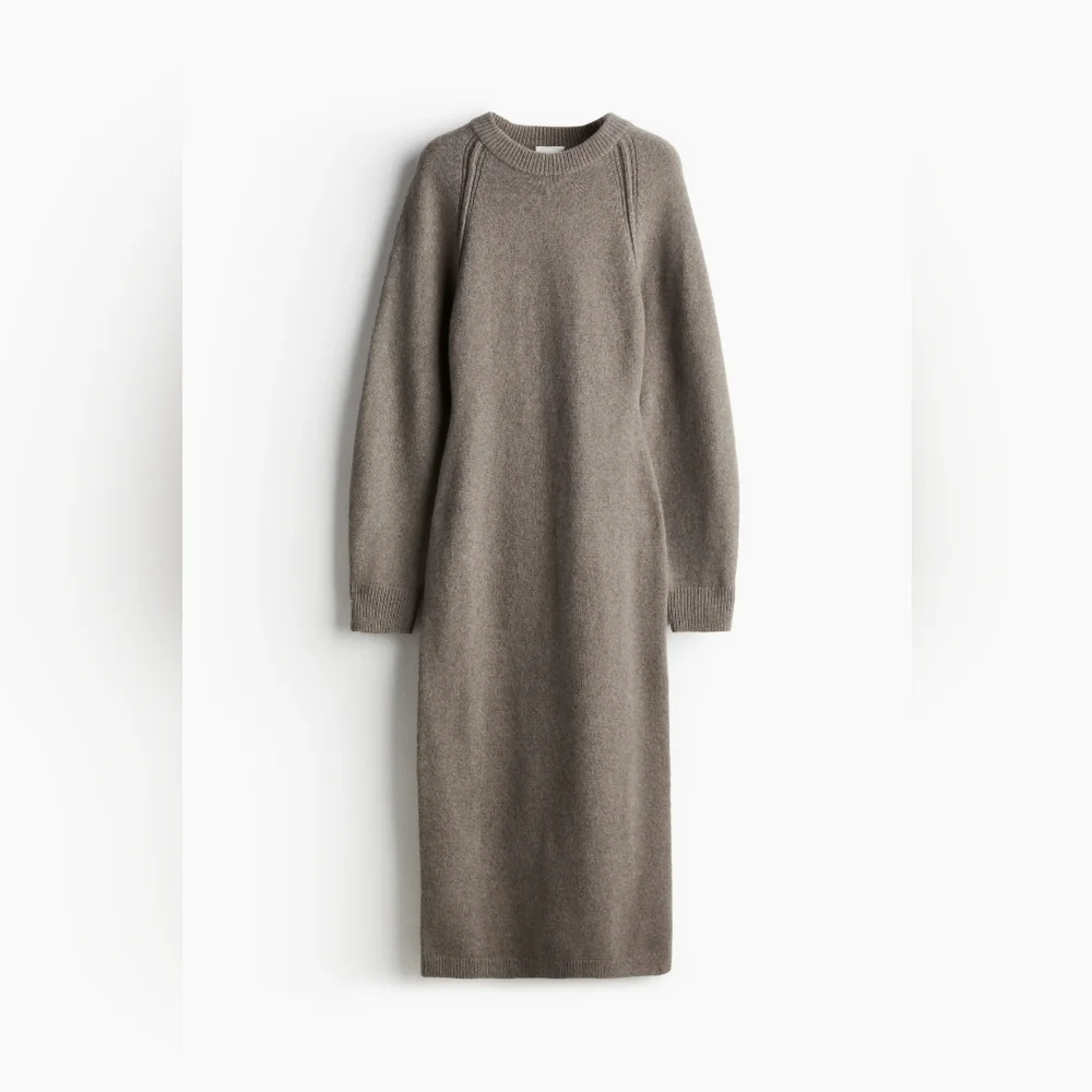 H&M Taupe Melange Cozy Knit Bodycon Longline Sweater Dress XS. - Picture 2 of 10